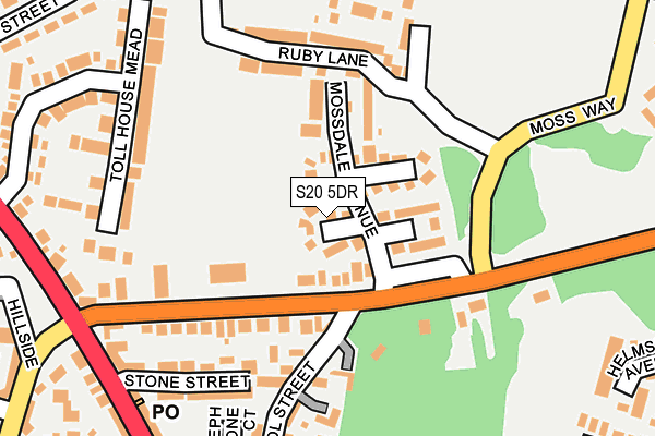 S20 5DR map - OS OpenMap – Local (Ordnance Survey)