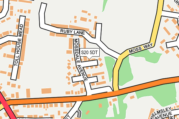 S20 5DT map - OS OpenMap – Local (Ordnance Survey)