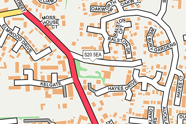S20 5EA map - OS OpenMap – Local (Ordnance Survey)