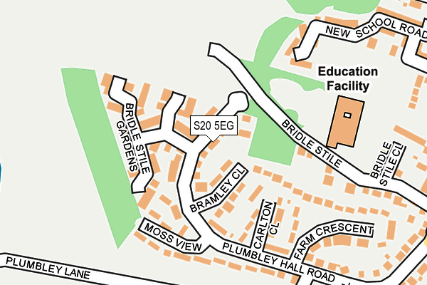 S20 5EG map - OS OpenMap – Local (Ordnance Survey)