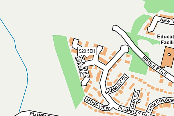 S20 5EH map - OS OpenMap – Local (Ordnance Survey)