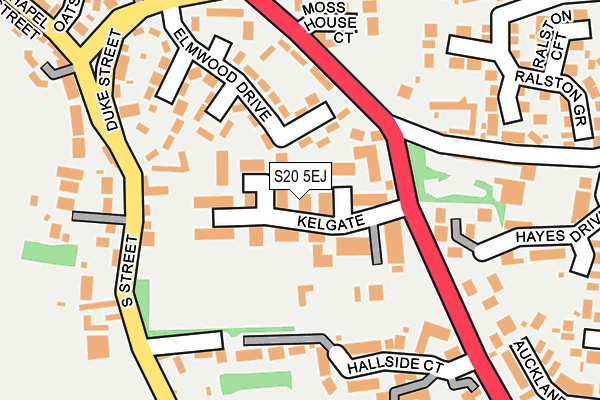 S20 5EJ map - OS OpenMap – Local (Ordnance Survey)