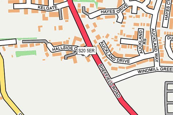 S20 5ER map - OS OpenMap – Local (Ordnance Survey)