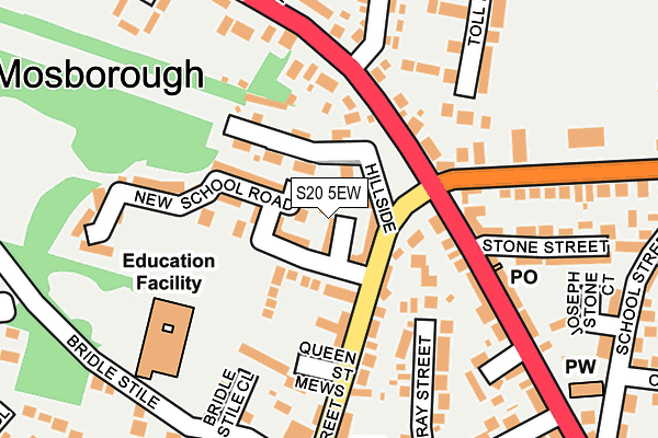 S20 5EW map - OS OpenMap – Local (Ordnance Survey)