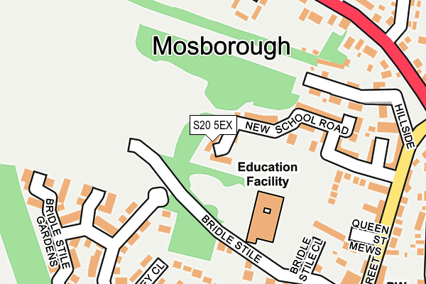 S20 5EX map - OS OpenMap – Local (Ordnance Survey)