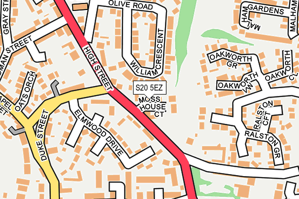 S20 5EZ map - OS OpenMap – Local (Ordnance Survey)