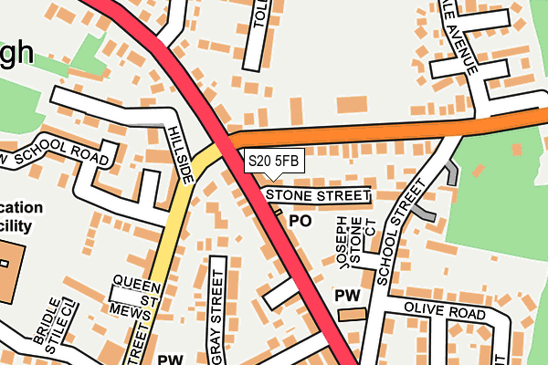 S20 5FB map - OS OpenMap – Local (Ordnance Survey)