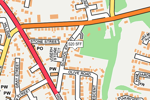S20 5FF map - OS OpenMap – Local (Ordnance Survey)