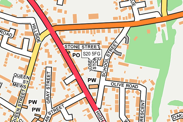 S20 5FG map - OS OpenMap – Local (Ordnance Survey)