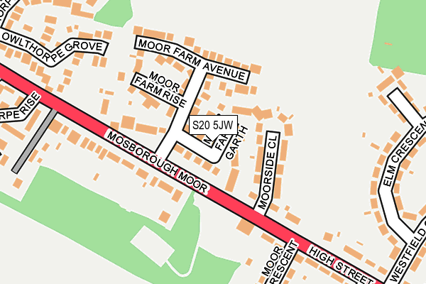 S20 5JW map - OS OpenMap – Local (Ordnance Survey)
