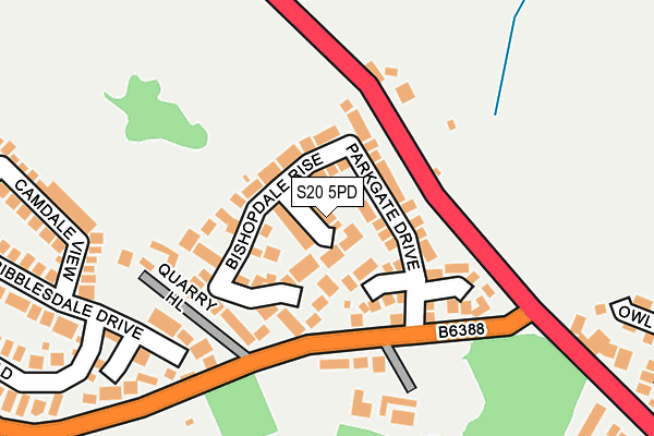 S20 5PD map - OS OpenMap – Local (Ordnance Survey)