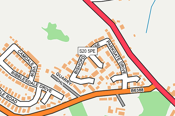 S20 5PE map - OS OpenMap – Local (Ordnance Survey)