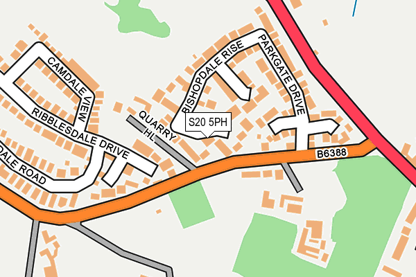 S20 5PH map - OS OpenMap – Local (Ordnance Survey)