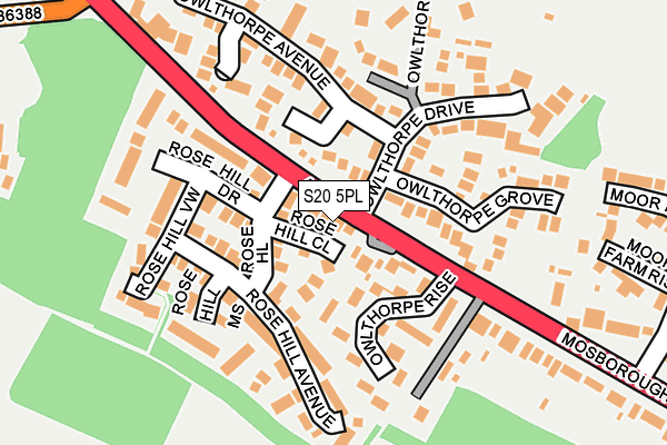 S20 5PL map - OS OpenMap – Local (Ordnance Survey)