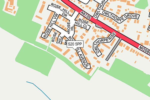 S20 5PP map - OS OpenMap – Local (Ordnance Survey)