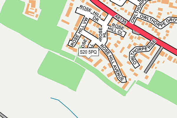 S20 5PQ map - OS OpenMap – Local (Ordnance Survey)