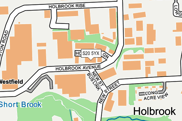 S20 5YX map - OS OpenMap – Local (Ordnance Survey)