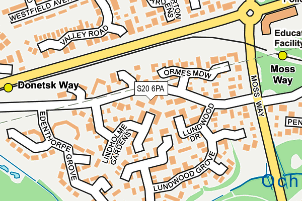 S20 6PA map - OS OpenMap – Local (Ordnance Survey)