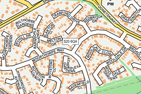 S20 6QA map - OS OpenMap – Local (Ordnance Survey)