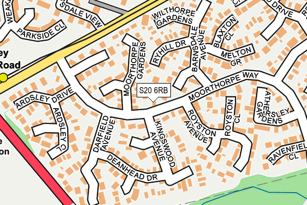 S20 6RB map - OS OpenMap – Local (Ordnance Survey)