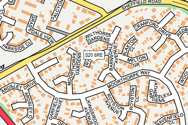 S20 6RE map - OS OpenMap – Local (Ordnance Survey)