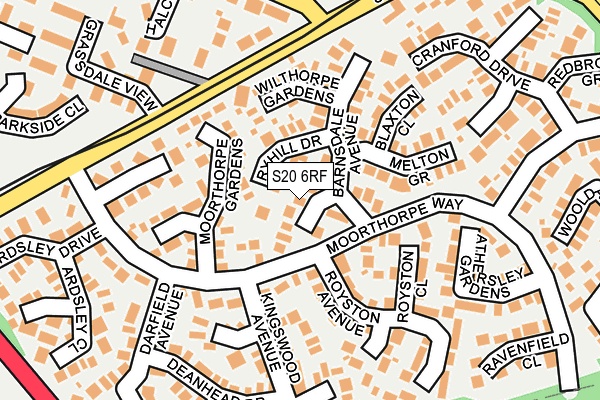 S20 6RF map - OS OpenMap – Local (Ordnance Survey)