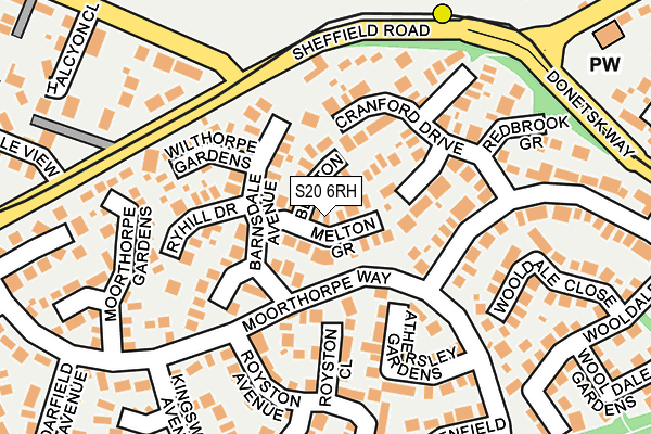 S20 6RH map - OS OpenMap – Local (Ordnance Survey)