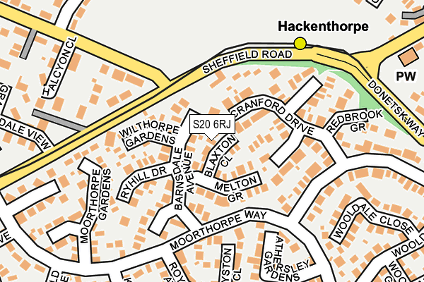 S20 6RJ map - OS OpenMap – Local (Ordnance Survey)