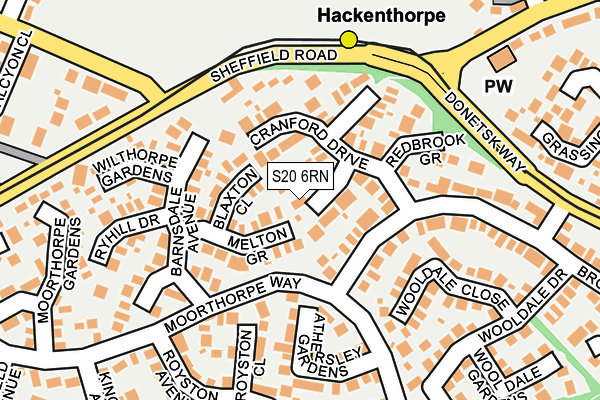 S20 6RN map - OS OpenMap – Local (Ordnance Survey)