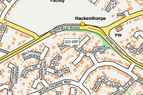 S20 6RP map - OS OpenMap – Local (Ordnance Survey)