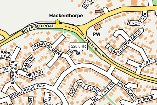 S20 6RR map - OS OpenMap – Local (Ordnance Survey)