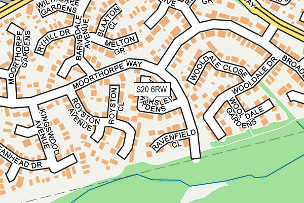 S20 6RW map - OS OpenMap – Local (Ordnance Survey)