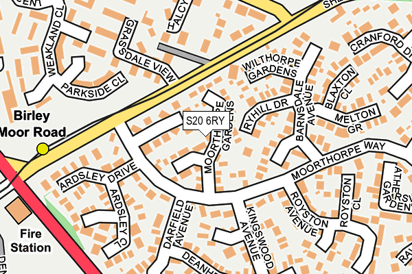 S20 6RY map - OS OpenMap – Local (Ordnance Survey)