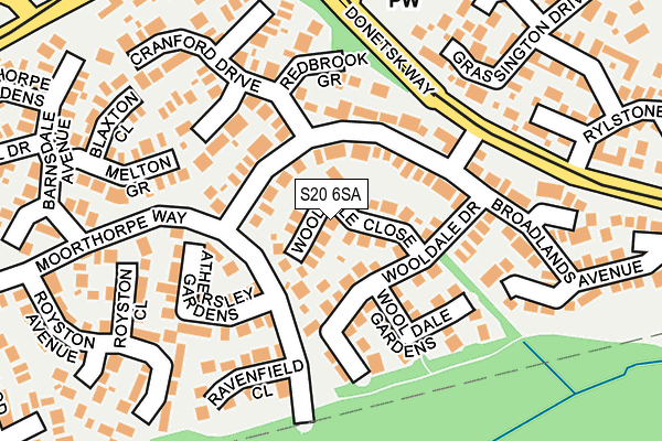 S20 6SA map - OS OpenMap – Local (Ordnance Survey)