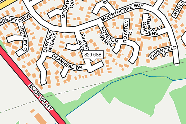 S20 6SB map - OS OpenMap – Local (Ordnance Survey)