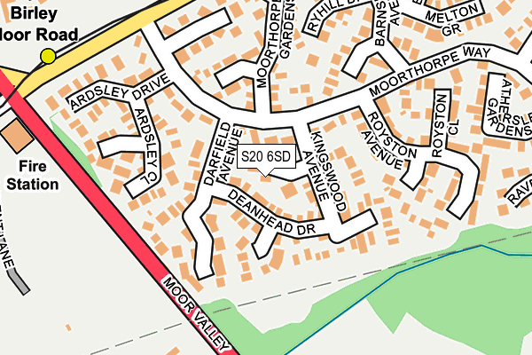 S20 6SD map - OS OpenMap – Local (Ordnance Survey)