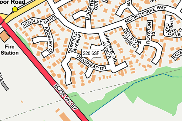 S20 6SF map - OS OpenMap – Local (Ordnance Survey)