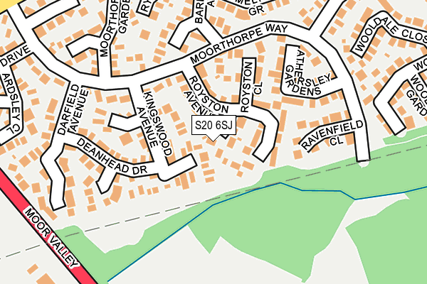 S20 6SJ map - OS OpenMap – Local (Ordnance Survey)