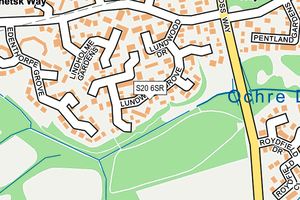 S20 6SR map - OS OpenMap – Local (Ordnance Survey)