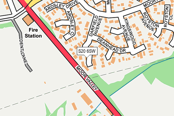S20 6SW map - OS OpenMap – Local (Ordnance Survey)
