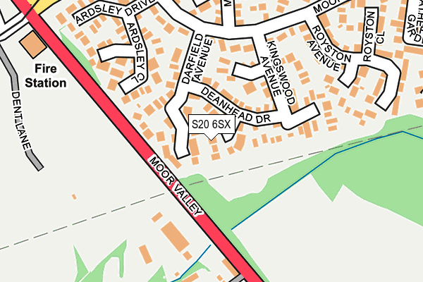 S20 6SX map - OS OpenMap – Local (Ordnance Survey)