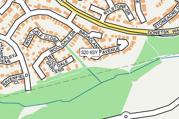 S20 6SY map - OS OpenMap – Local (Ordnance Survey)