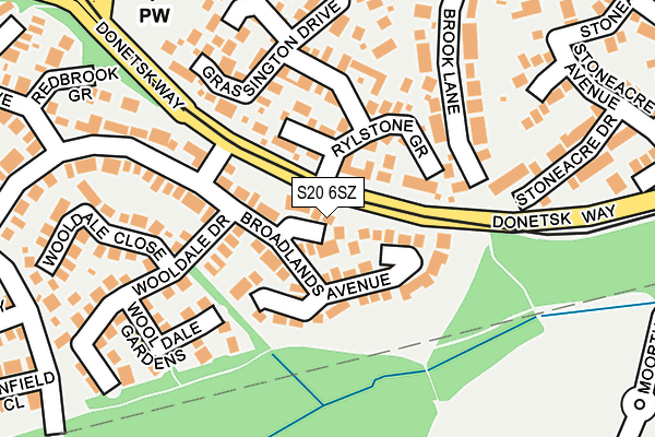 S20 6SZ map - OS OpenMap – Local (Ordnance Survey)