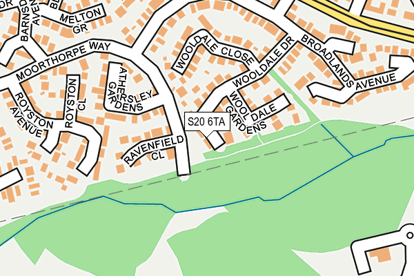 S20 6TA map - OS OpenMap – Local (Ordnance Survey)