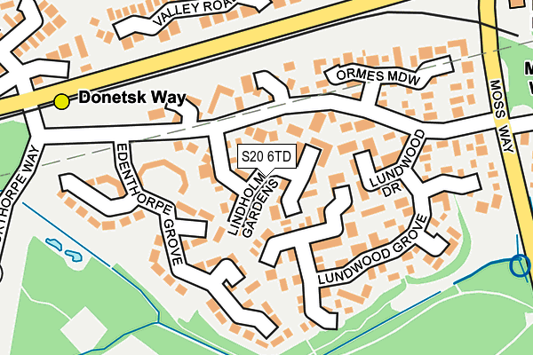 S20 6TD map - OS OpenMap – Local (Ordnance Survey)