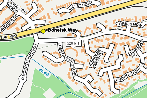 S20 6TF map - OS OpenMap – Local (Ordnance Survey)