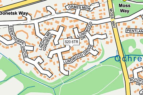 S20 6TR map - OS OpenMap – Local (Ordnance Survey)