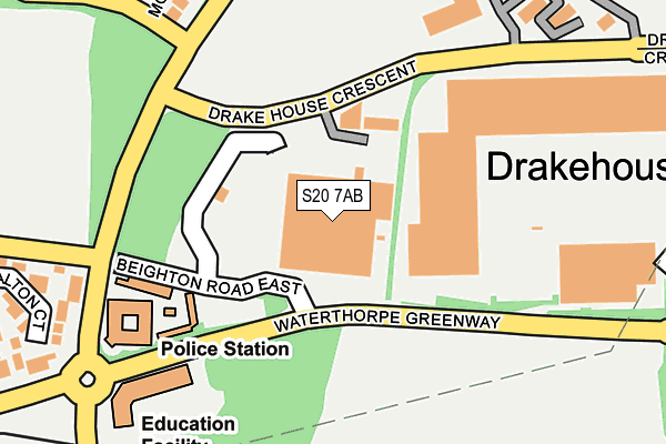 S20 7AB map - OS OpenMap – Local (Ordnance Survey)