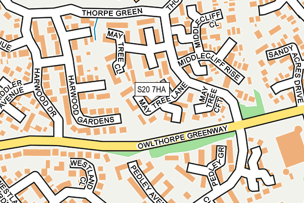 S20 7HA map - OS OpenMap – Local (Ordnance Survey)