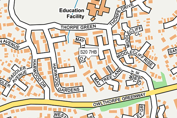 S20 7HB map - OS OpenMap – Local (Ordnance Survey)